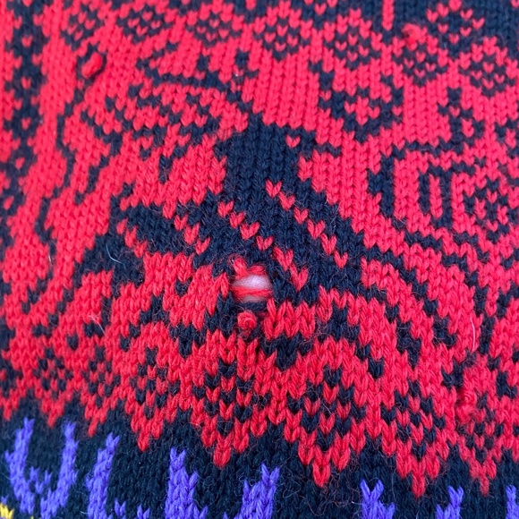 Vintage 90s Dale Of Norway Sweater Womens Small Wool Heavy Knit Nordic Reindeer - Picture 7 of 14